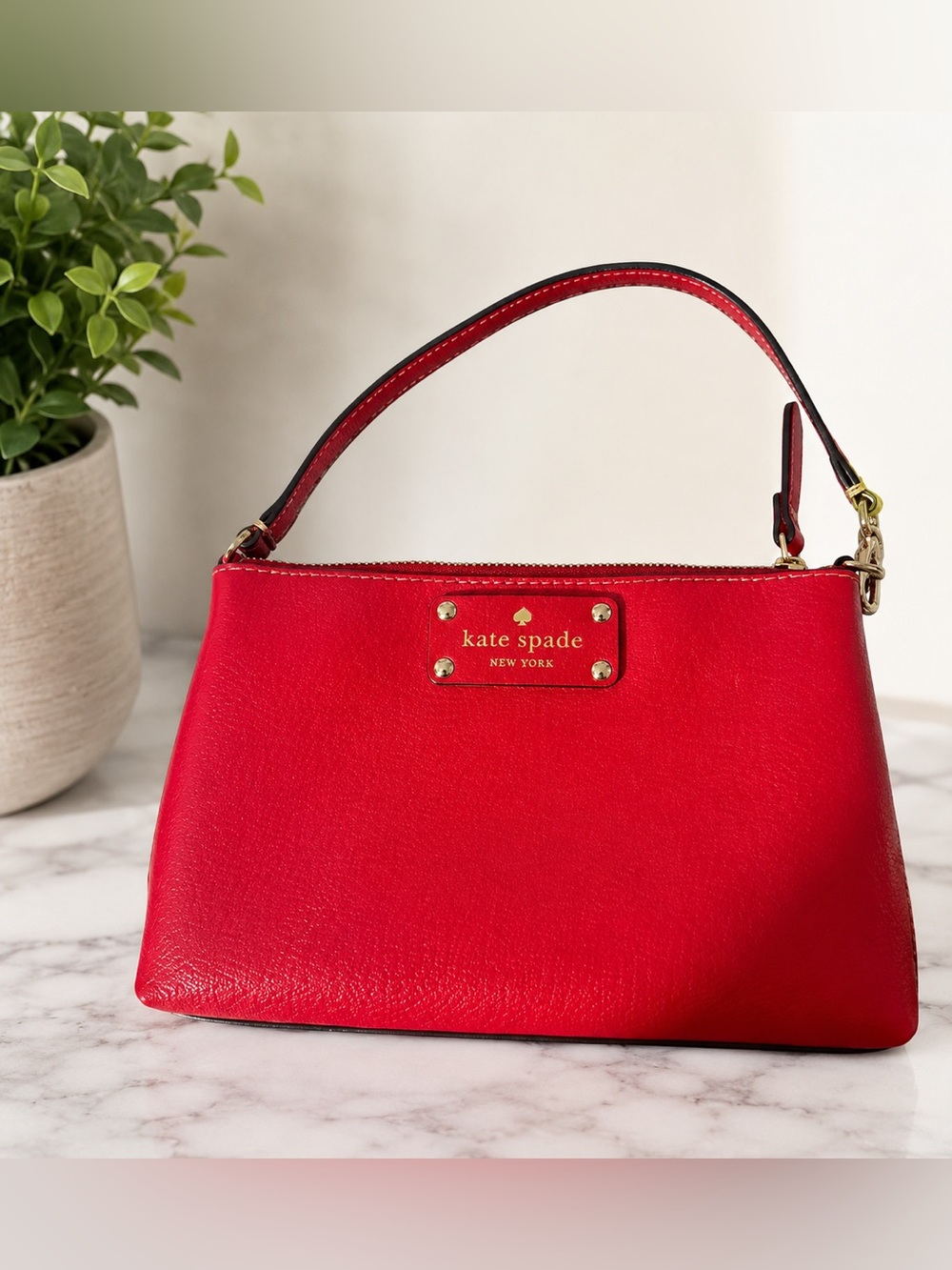 kate spade New York Red Leather Wristlet